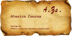 Alexics Zsuzsa névjegykártya