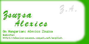 zsuzsa alexics business card